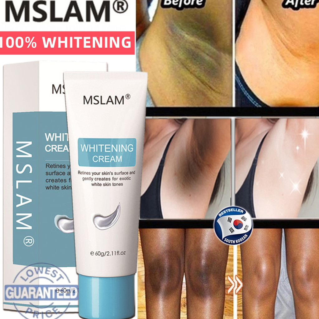 MSLAM Krim Pemutih Badan Instant Whitening Body Cream Underarm Cream Untuk Memutihkan Ketiak Dan Pemutih Selangkangan &amp; Bokong dan Bagian Pribadi Krim Pemutih Pelembab-60g