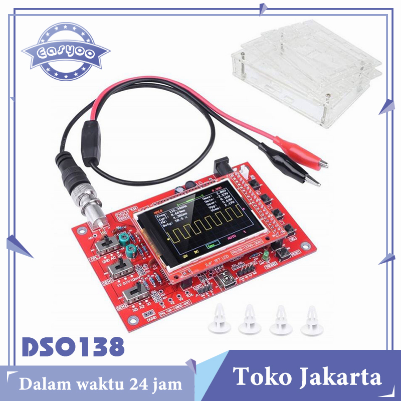 Osiloskop Mini DSO-138 Digital Oscilloscope DSO138 Sudah di Rakit Termasuk Casing Akrilik