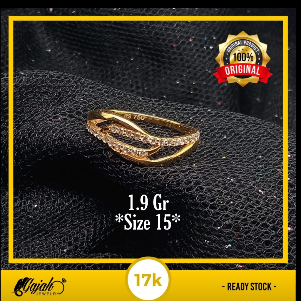 Cincin Emas 17K - 1.9 Gr Kadar 750 - 4796