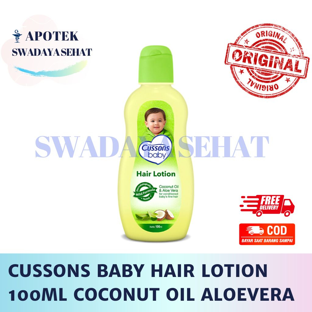 CUSSONS BABY HAIR LOTION 100ML COCONUT OIL ALOEVERA - Merawat Rambut Kulit Kepala Bayi