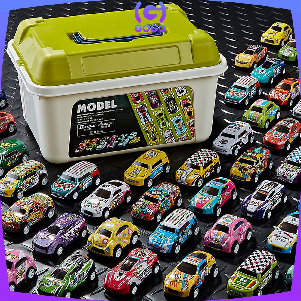 GOGO-M314 Mainan Mobil Balap Mini Pull Back 30PCS Set Container Box Car Toys / Maenan Mobil Mobilan Balap Colorfull Racing Mini Sport Car