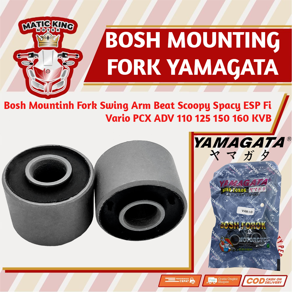 Bosh bush karet  engine mounting arm sasis Honda Vario Beat Scoopy Genio Deluxe PCX SET Yamagata