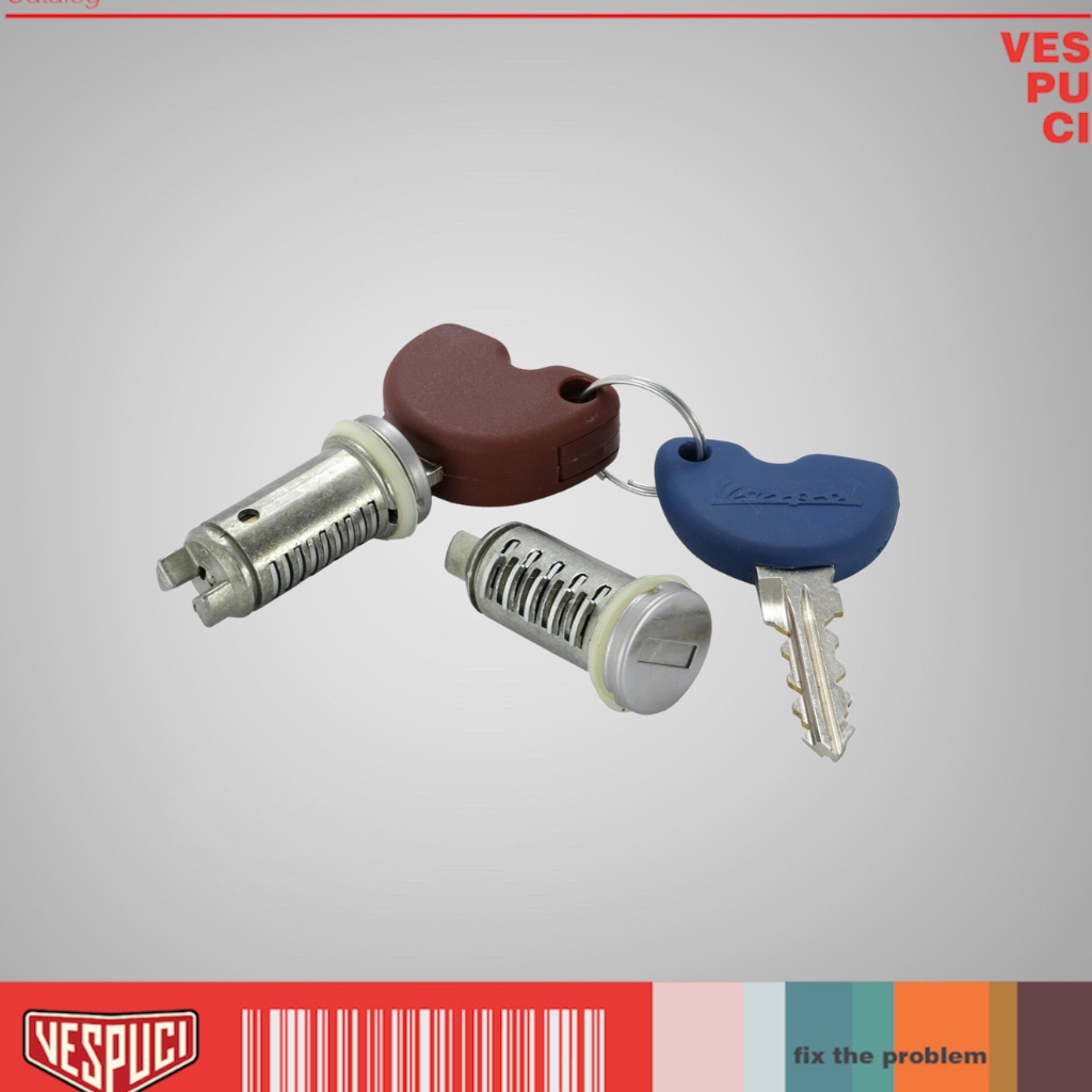 Kunci Coklat Master Lock Set Blank Key Original Piaggio Vespa ET4 ​LX ​LXV​ S Sprint Primavera 2V 3V