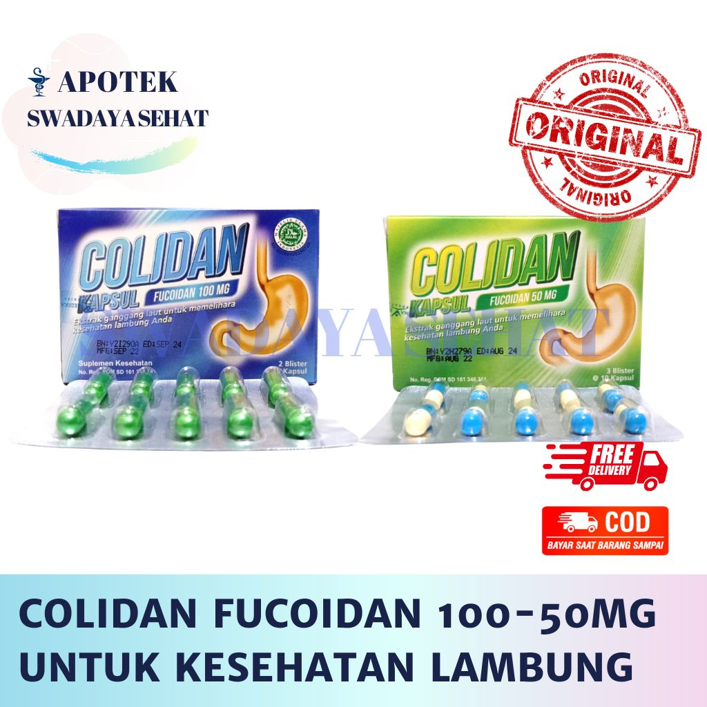 COLIDAN FUCOIDAN 100MG 50 MG STRIP TABLET ECER - Menjaga Kesehatan Lambung Maag Gerd