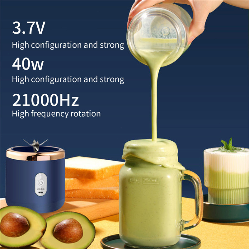 Blender Portable Electric Juicer 400ml Usb Mixer 6 Pisau Juicer Mini Mixer Ice Crusher Rechargeable