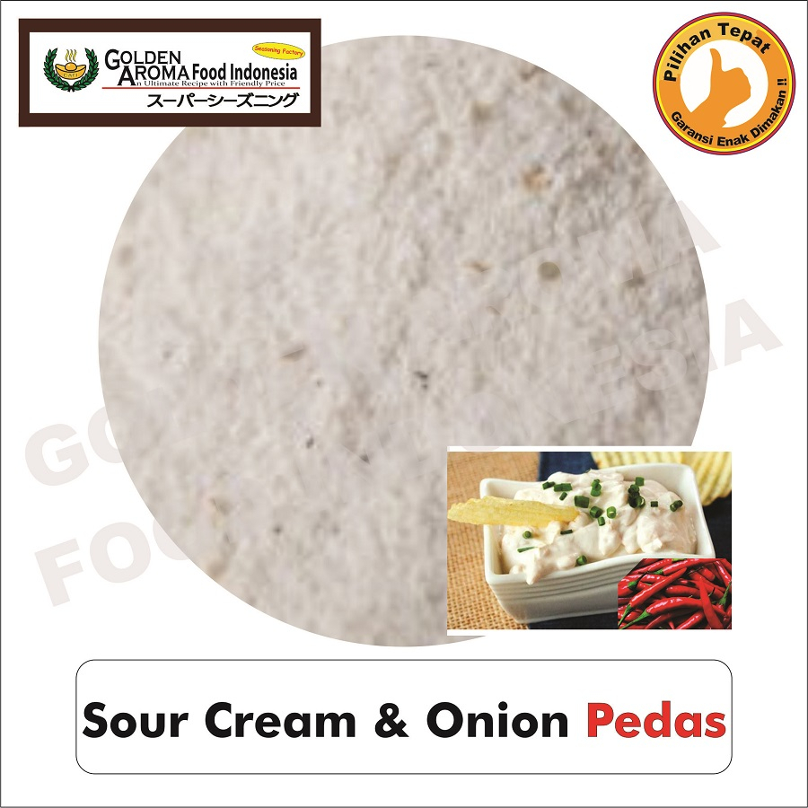 

Bumbu masak Tabur Rasa Sour Cream & Onion Pedas 250gr Bubuk Tabur Spicy Sour Cream Murah Enak Halal