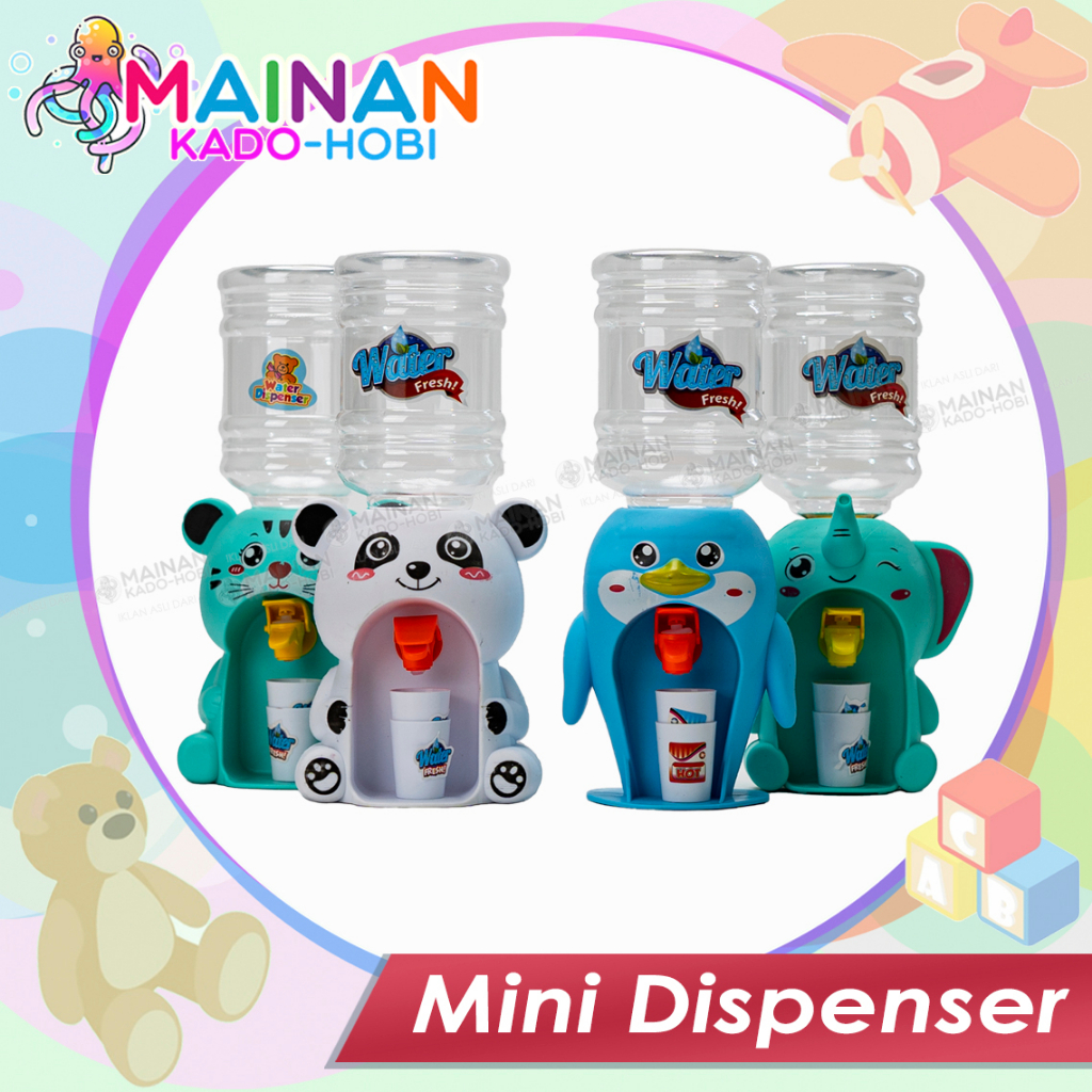 MAINAN EDUKASI ANAK MINIATUR DISPENSER GALON AIR MINI KARAKTER LUCU