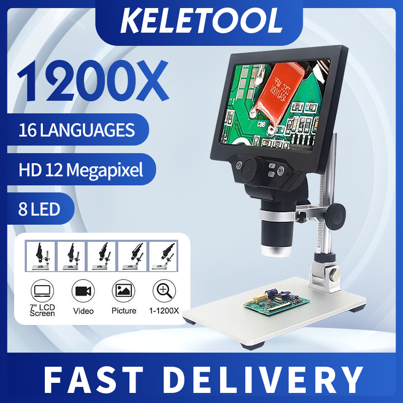 Mikroskop Digital G1200 Mikroskop Elektronik Digital 1-1200X Pembesar Amplifikasi Digital