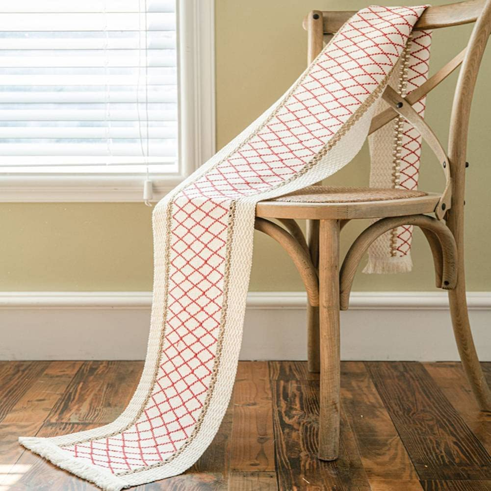 Table Runner Meja Makan Table Runner Premium Rajut Red Strip