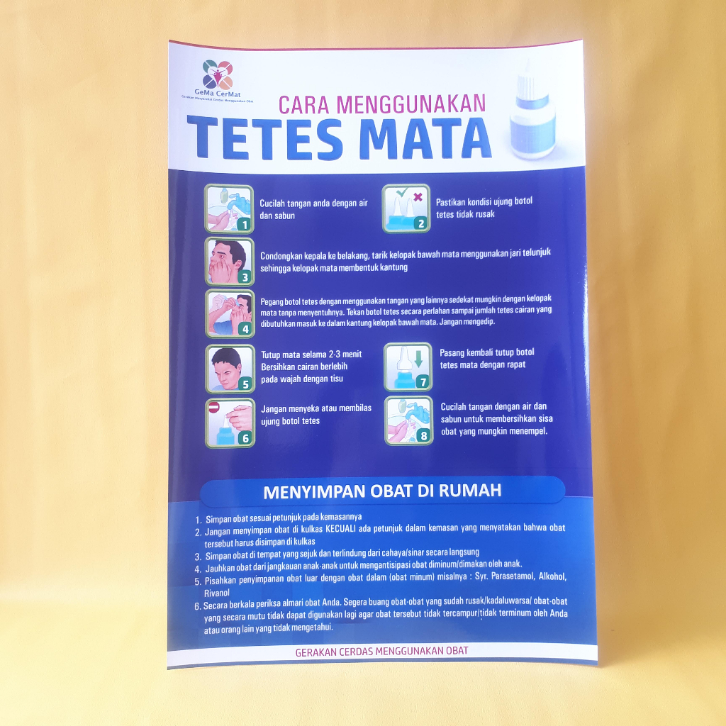 Poster Obat | Poster Obat Tetes Mata | Penggunaan Tetes Mata | Poster Kesehatan Apoteker Apotek