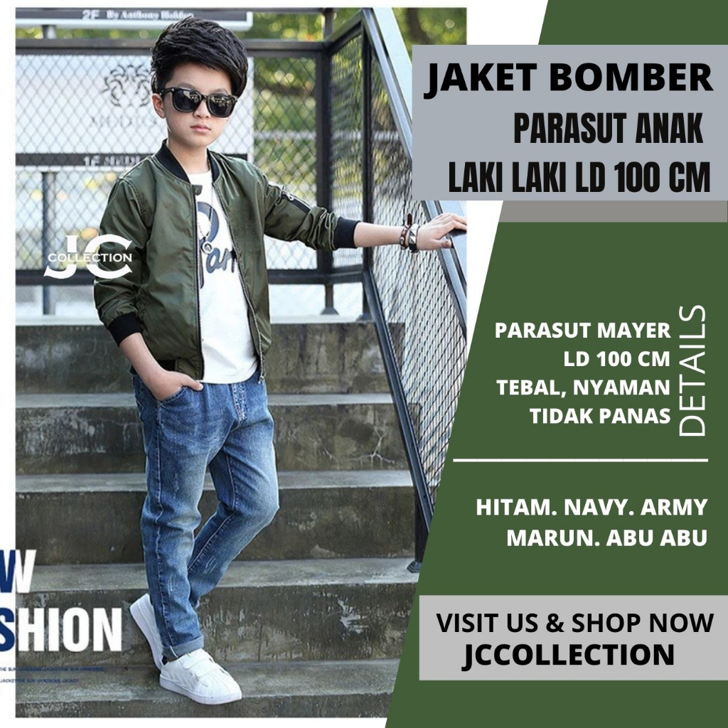 Jaket Bomber Anak Cowok Remaja Teens Umur 10 Tahun - 17 Tahun - JCCollections