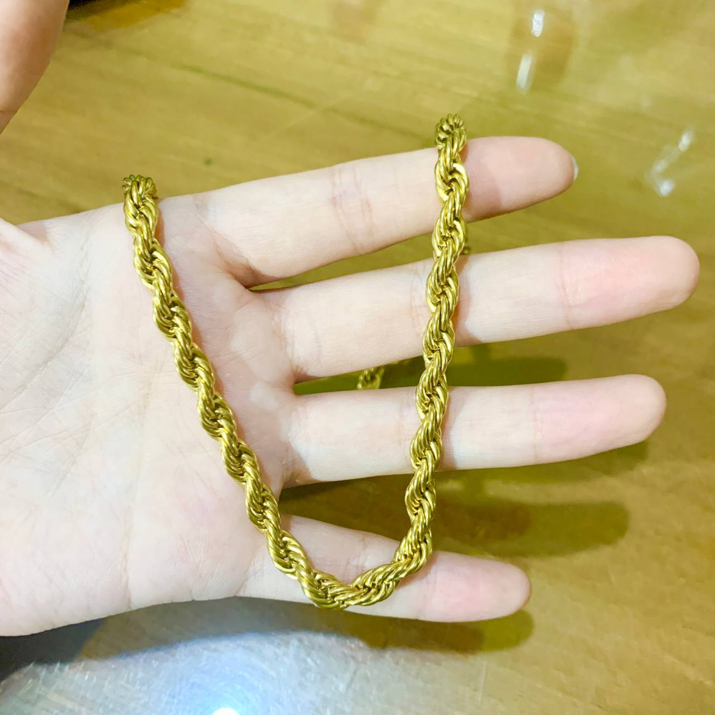 JT - KALUNG RANTAI TAMBANG KRISTAL LAPIS EMAS 18K