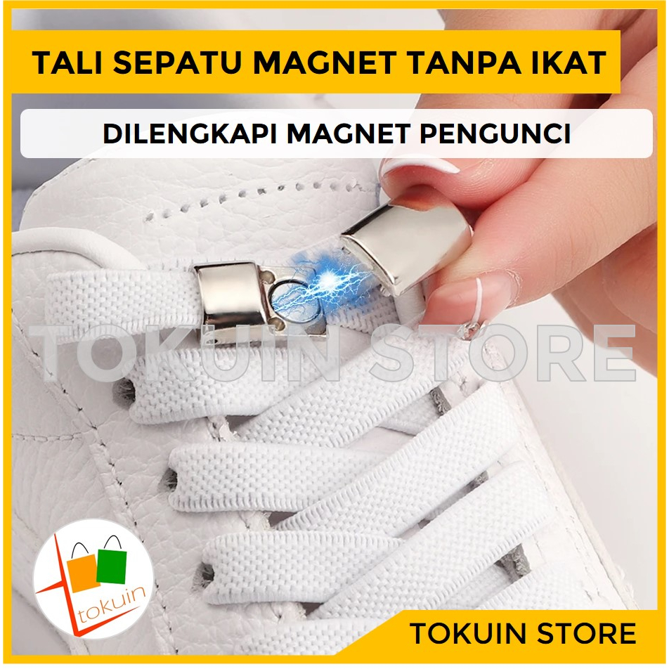 Tali Sepatu Elastis Magnet Tanpa Ikat Lazy Shoe Lace Magnetic Shoelace