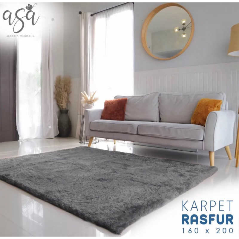 KARPET BULU ASA TERMURAH  RASFUR PREMIUM bulu lebih tebal &amp; panjang - Ukuran 160x100 ORIGINAL