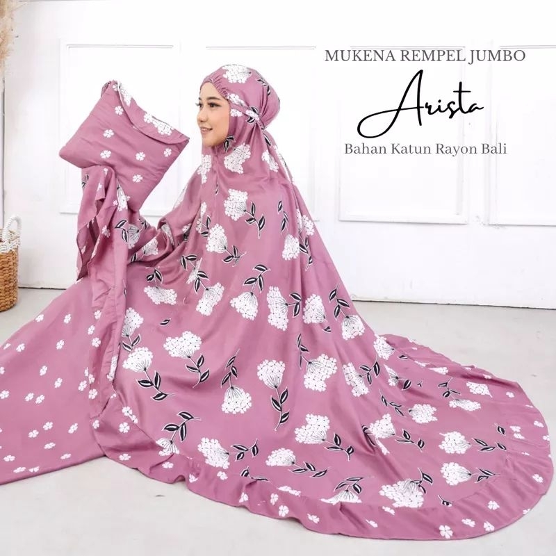 MUKENA DEWASA ARISTA  / MUKENA RAYON BALI/ MUKENA RAYON MOTIF MURAH