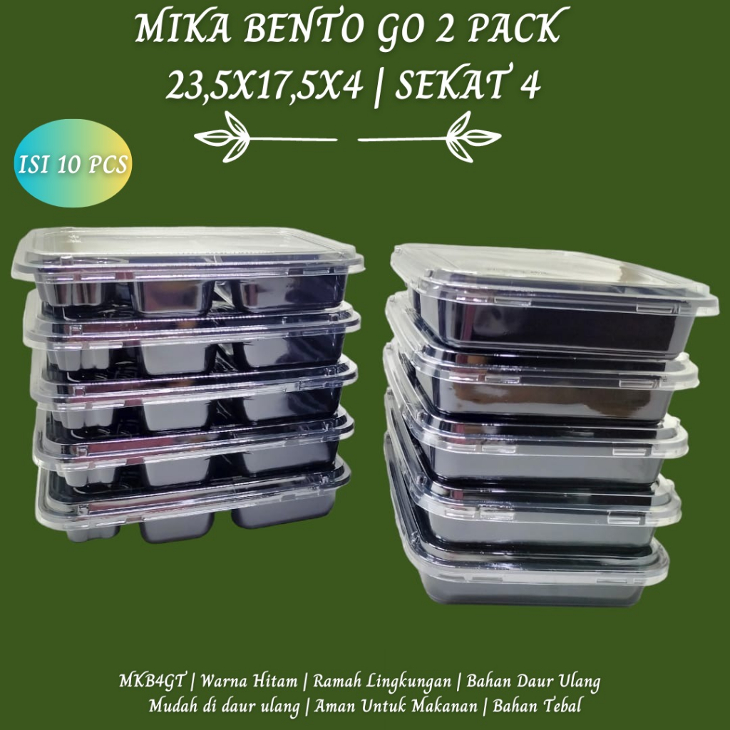 Mika Bento Sekat 4 Partisi Mika Bento (Isi 10 Pcs-MKB4GT)