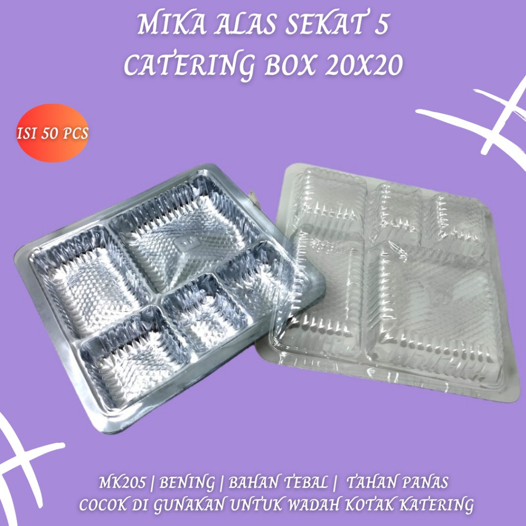 Mika Sekat 5 Mika 20X20 Alas Mika (Isi 50 Pcs-MK205)