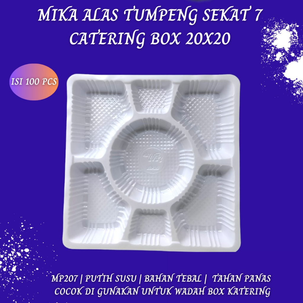 Mika Sekat 7 Mika 20x20  Alas Nasi (Isi 100 Pcs-MP207)