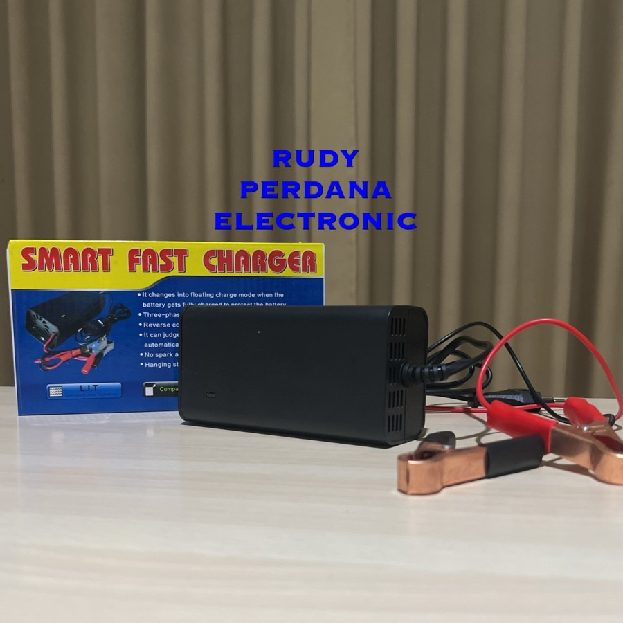 CHARGER AKI DC 12V 12 VOLT 10A 10 AMPERE MOBIL MOTOR MAINAN PORTABLE