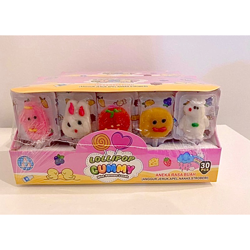 

Lollipop Gummy Mint Permen Lunak Aneka Rasa Isi 30pcs