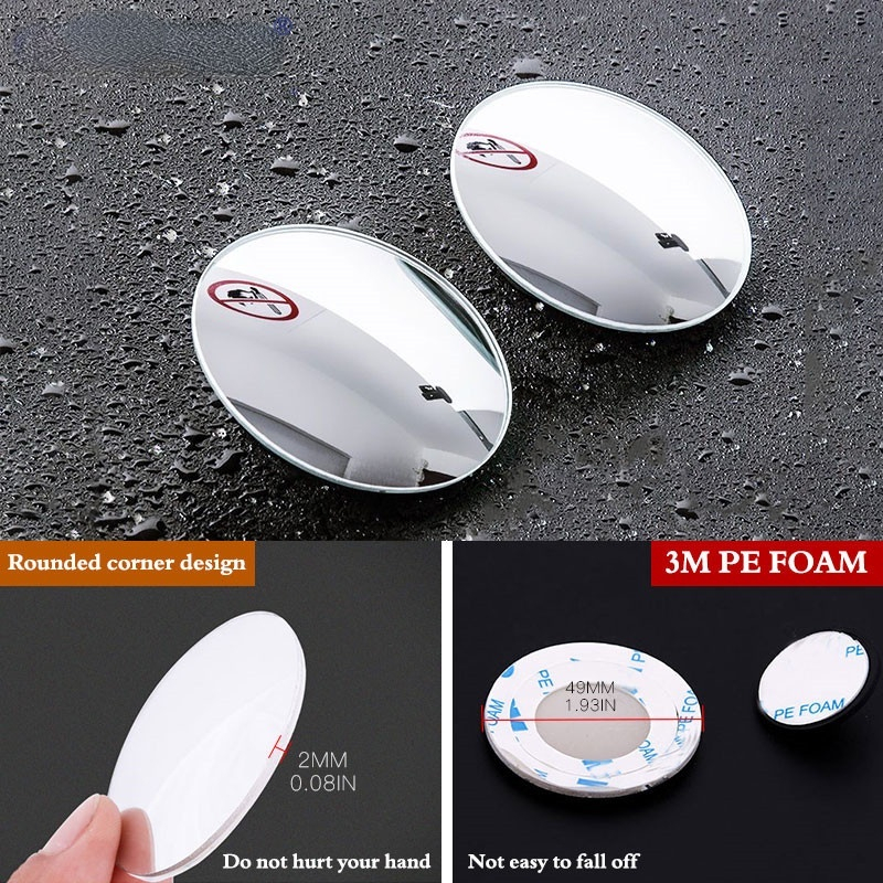 Kaca Spion Cembung Wide Angle Blind Spot Car Mirrors Tambahan Blind Spot 360 Mirror 2 In 1 Adjustable Spion Mini