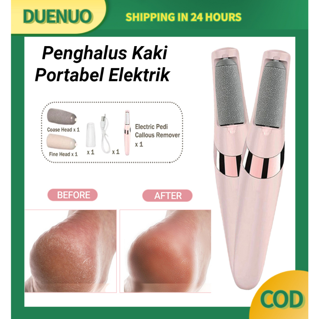 [Ready] Penghalus Kaki Portabel Elektrik Alat Pembersih Tumit  Untuk Pedicure Menghilangkan Kulit Mati Dan Kapalan Perawatan Kaki DUENUO