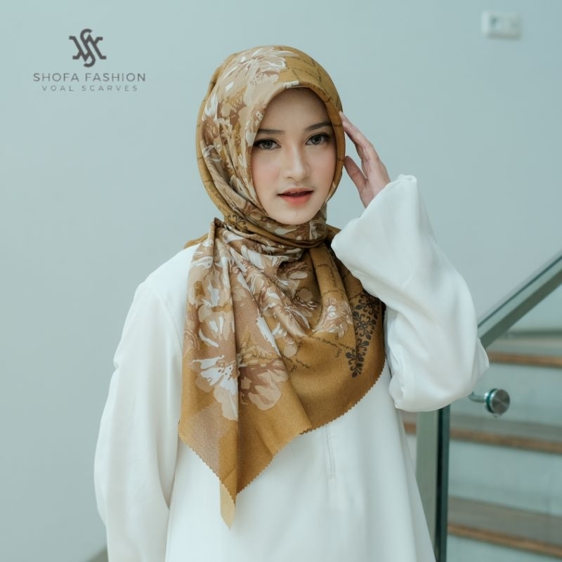 Shofa fashion - SF02 SHOFYYA Series Hijab segi empat voal motip lasercut