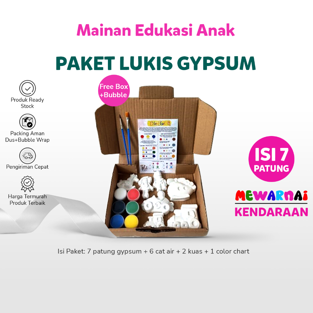 

Paket Patung Lukis Gypsum Kendaraan Transportasi / gypsum painting / gipsum lukis anak