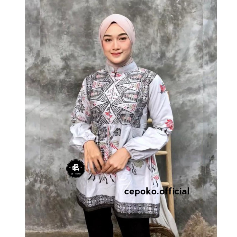 BAJU BATIK WANITA MODERN MONALISA GENES M,L,XL asli PEKALONGAN