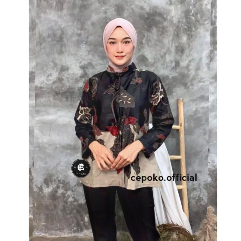 BAJU BATIK WANITA MODERN MONALISA GENES M,L,XL asli PEKALONGAN