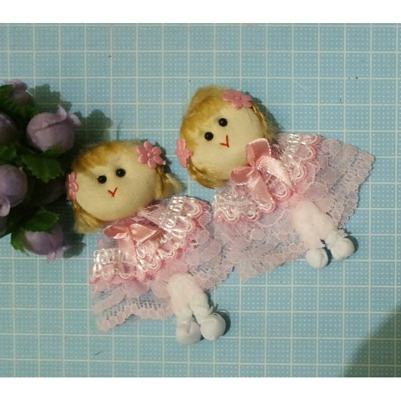 Boneka aplikasi bordir hiasan baju, tas , craft dll