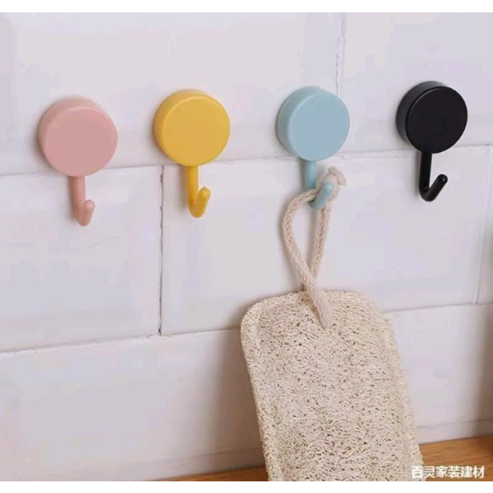 GANTUNGAN HOOK BULAT POLOS TEMPEL TEMBOK WALL HOOK STIKER DINDING KAIL TEMPEL KUAT SERBAGUNA