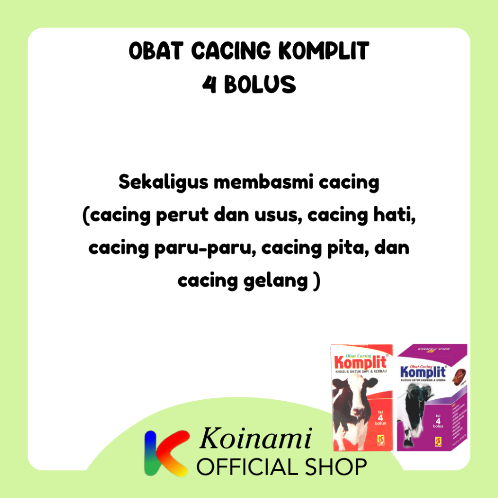 OBAT CACING KOMPLIT isi 4 bolus / kambing / domba / sapi / kerbau / hewan / pet / eka farma