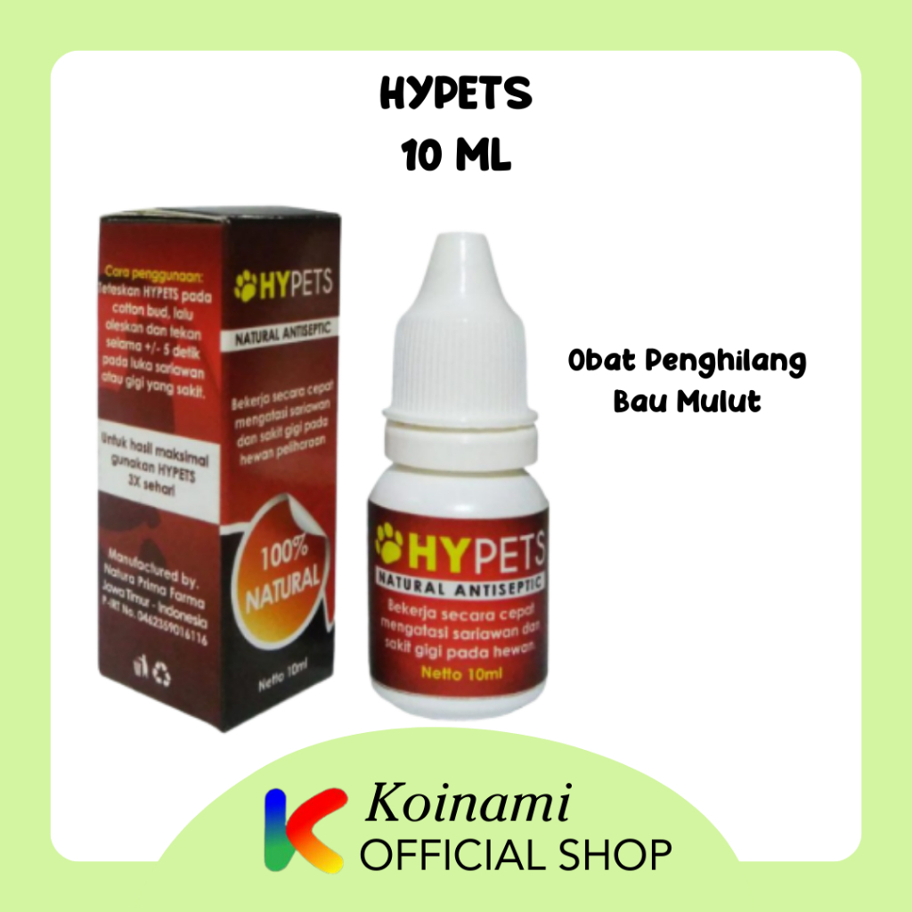 HYPETS 10ml 100% natural / obat penghilang bau mulut sariawan kucing anjing / petshop / hewan