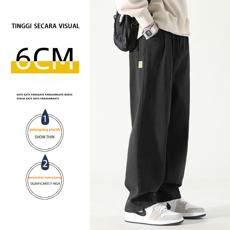 Celana panjang pria korean style celana cargo panjang celana hitam pria loose lurus pants celana panjang cowok celana santai oversize celana boyfriend jogger dasar2023