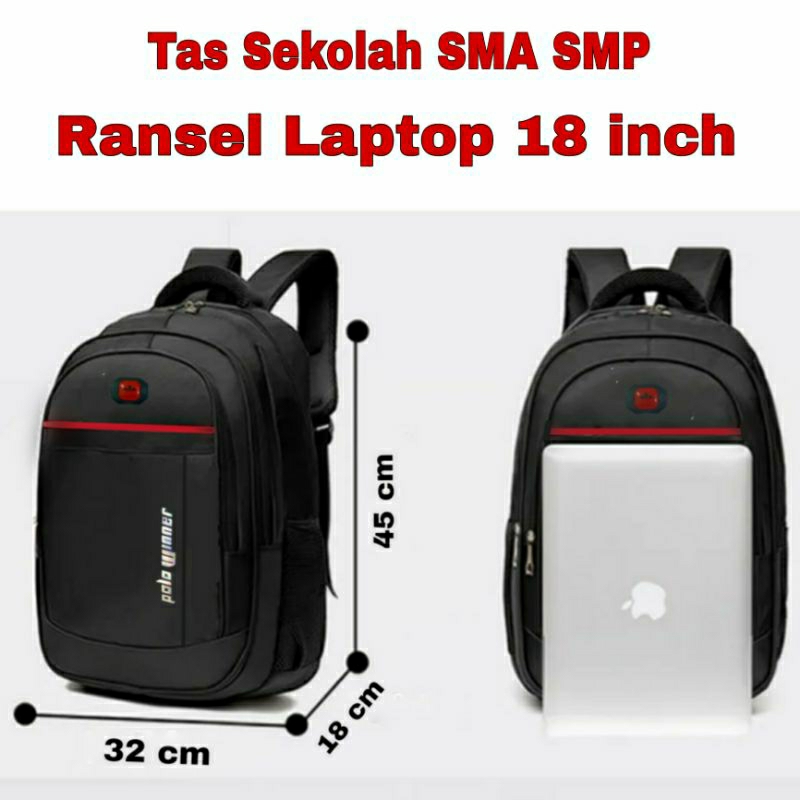 Tas Sekolah Pria Smp Sma Tas Punggung Pria Tas Gendong Tas Ransel Pria Tas Ransel Laptop Polo Winner 1233