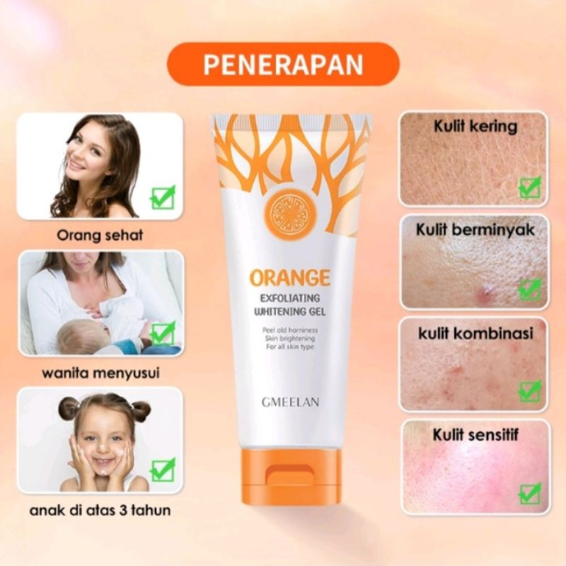 GMEELAN ORANGE EXFOLIATING GEL FACE MENGEKSFOLIASI WAJAH MEMBERSIHKAN KOMEDO / GMEELAN EXFOLIATING GEL