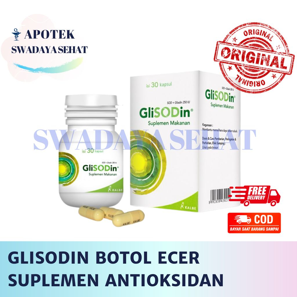GLISODIN BOTOL 30 Kapsul - Antioksidan Daya Tahan Tubuh Vitamin Radikal Bebas