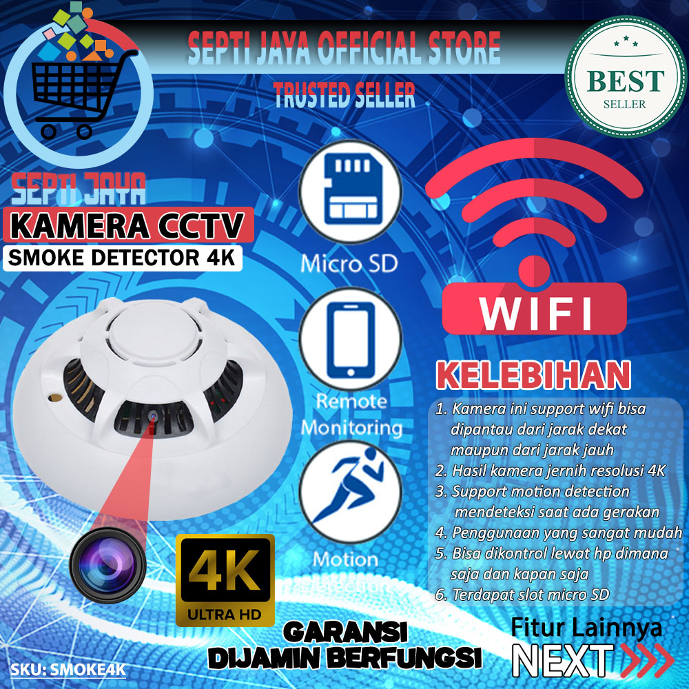 Spy Camera Smoke Detector Wifi full HD 1080P 4K Hidden Camera Wifi