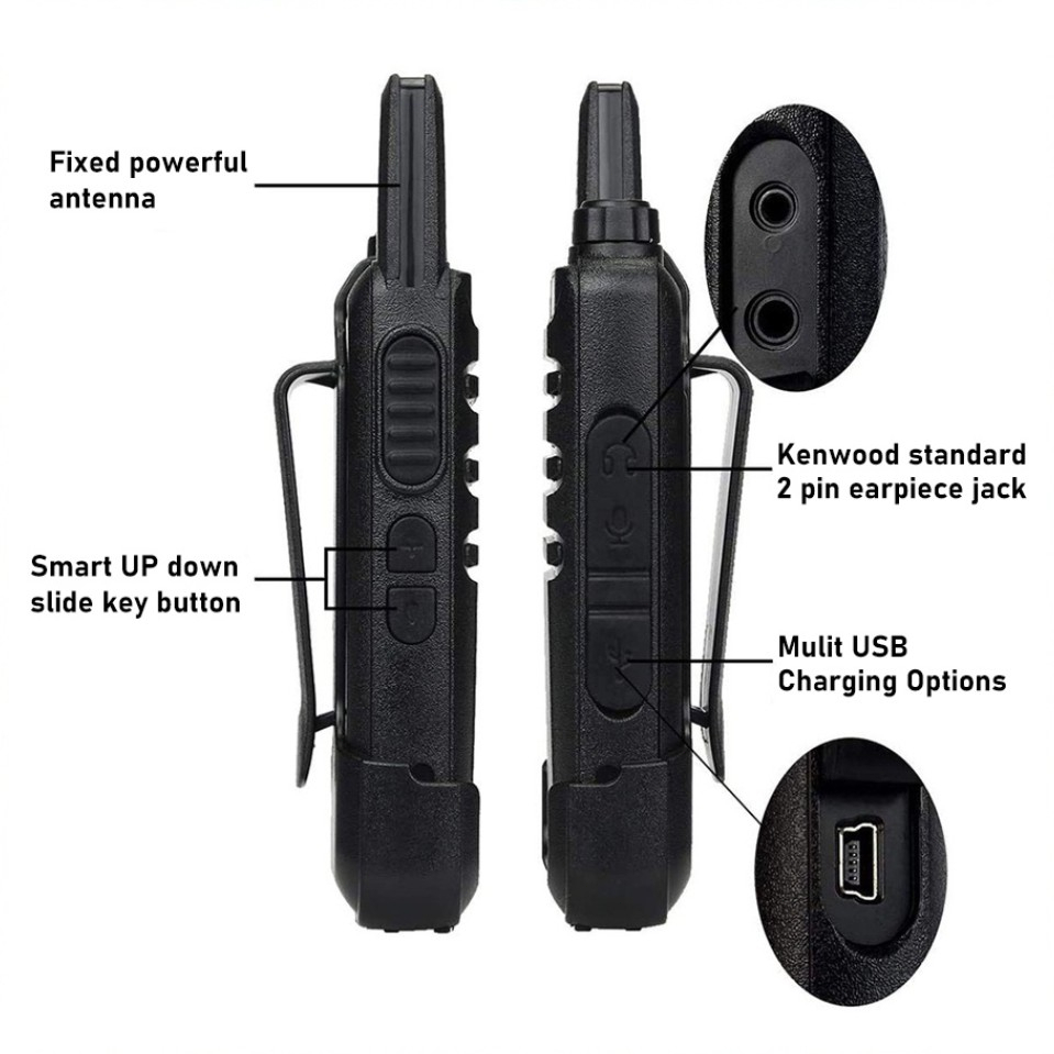 【Termurah】HT WLN C1 UHF Handy Talky TWO WAY RADIO BLACK Walkie Talkie 2 UNIT