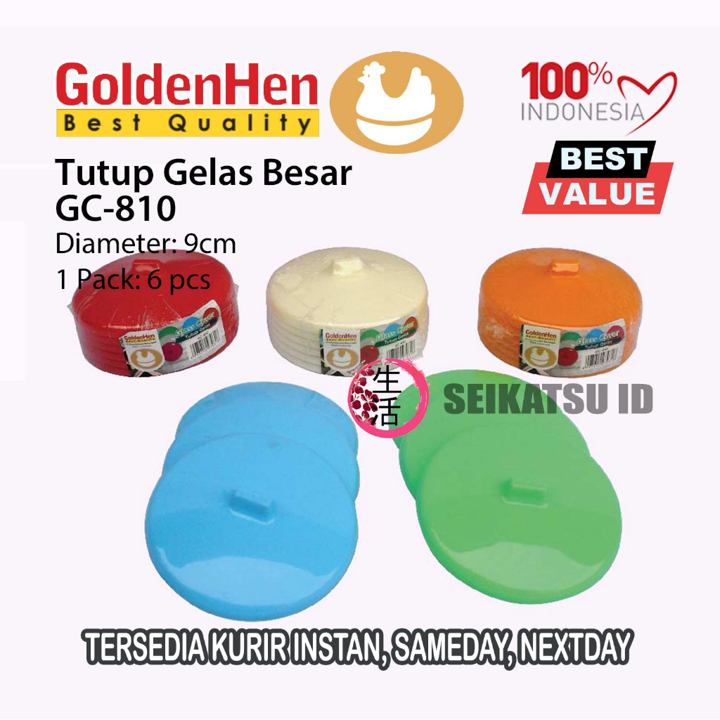 6 pcs Tutup Gelas Plastik 9cm Penutup Tutupan Gelas GH GC-810