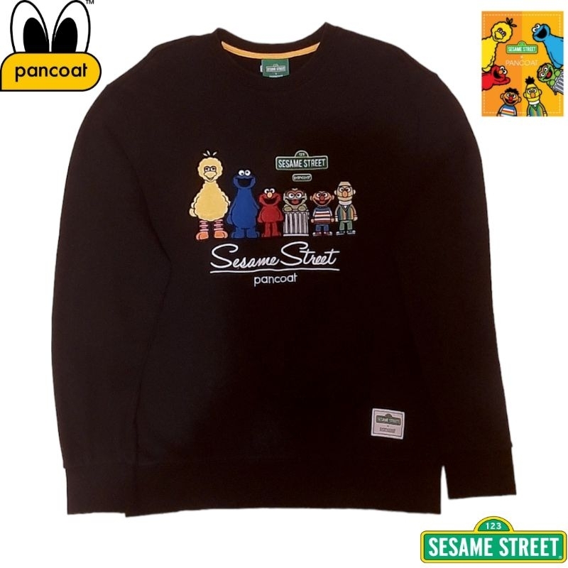 Crewneck Pancoat X Sesame Street Hitam Second