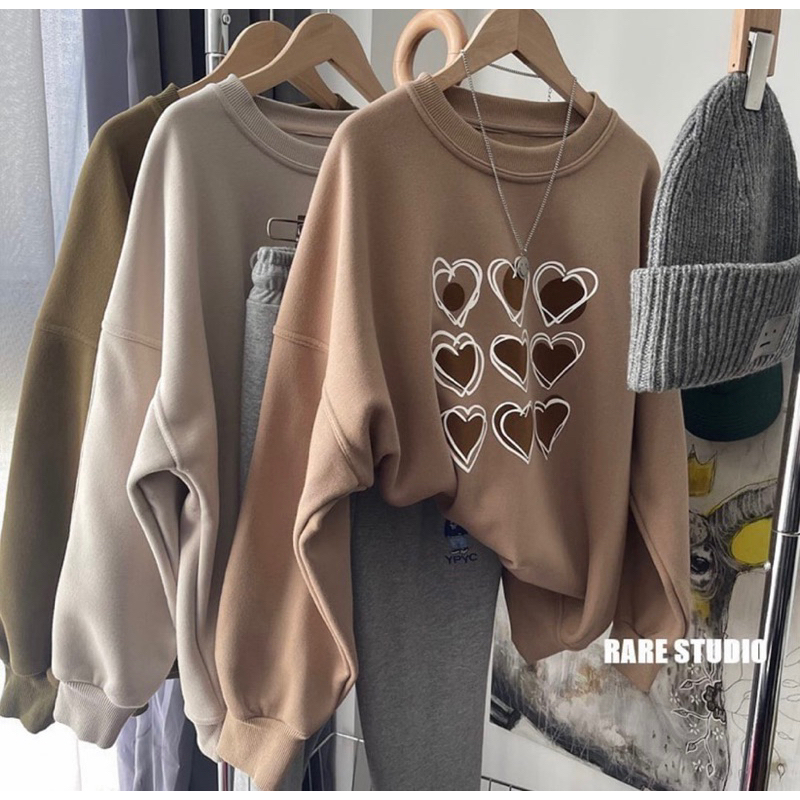 MINI LOVE SWEATER OVERSIZE OBLONG CREWNECK WANITA