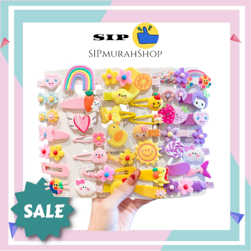 SET JEPIT IKAT RAMBUT ANAK ISI 14PCS / PACK IMPORT LUCU MURAH / HAIR ACCESSORIES ANAK PEREMPUAN KOREA KARAKTER