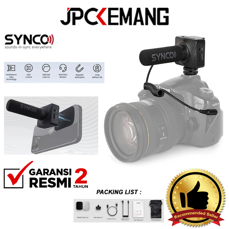 Synco MMic U3 Directional Microphone HP Smartphone & Camera Mic Garansi Resmi