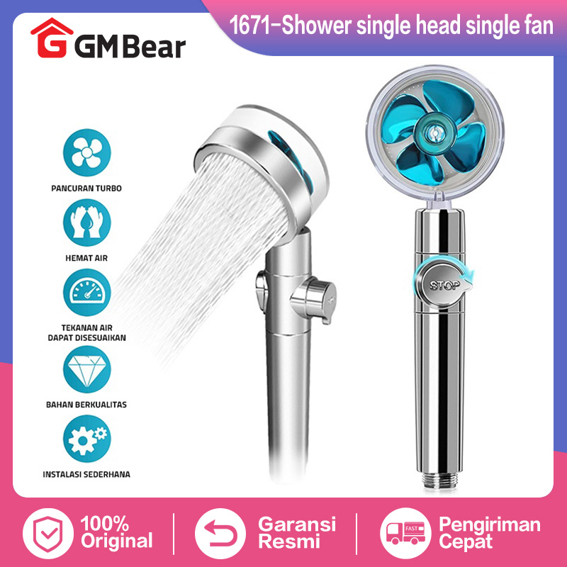 GM Bear Shower Kamar Mandi Satu Set Turbo Fan 1671 - Sower Kamar Mandi 1 Set Shower Kipas