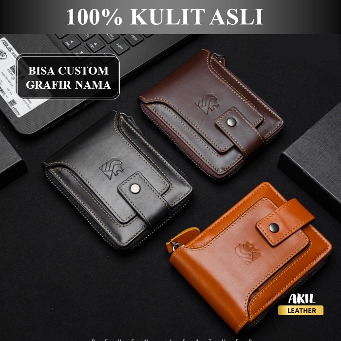 Dompet Lipat Kulit Pria Branded Reven Gerald Leather Wallet Bahan 100% Kulit Sapi Asli Original Premium Cowok Keren Terbaru