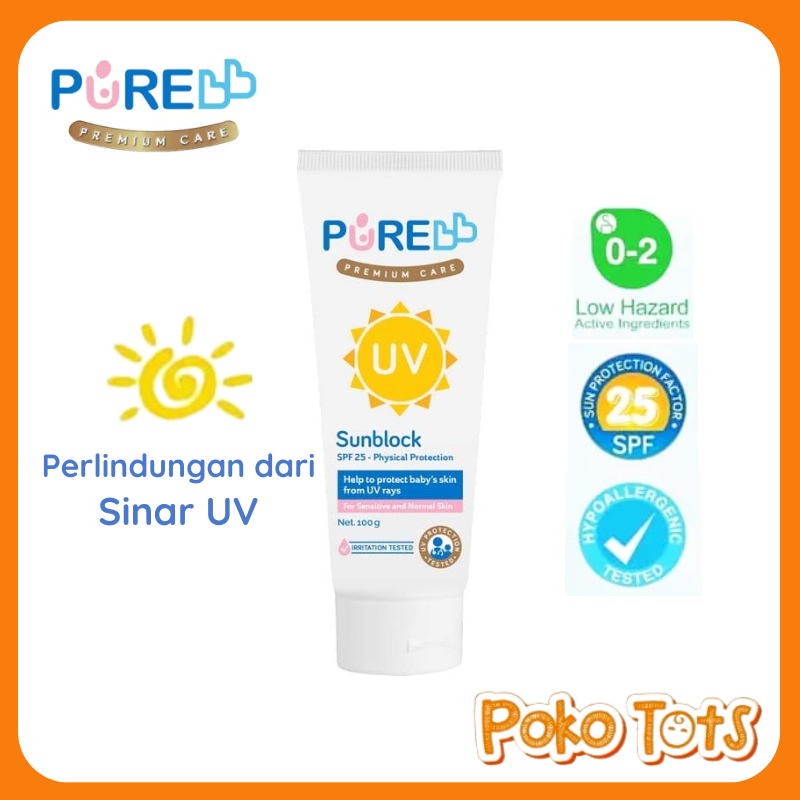 Pure BB Baby Sunblock For Baby Kids 100gr Krim Pelindung Matahari Sun Screen