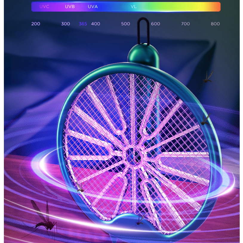 【COD】 Raket Nyamuk Elektrik Insects Killer Stun USB Rechargeable Mosquito Insect Racket Trap 3 In 1