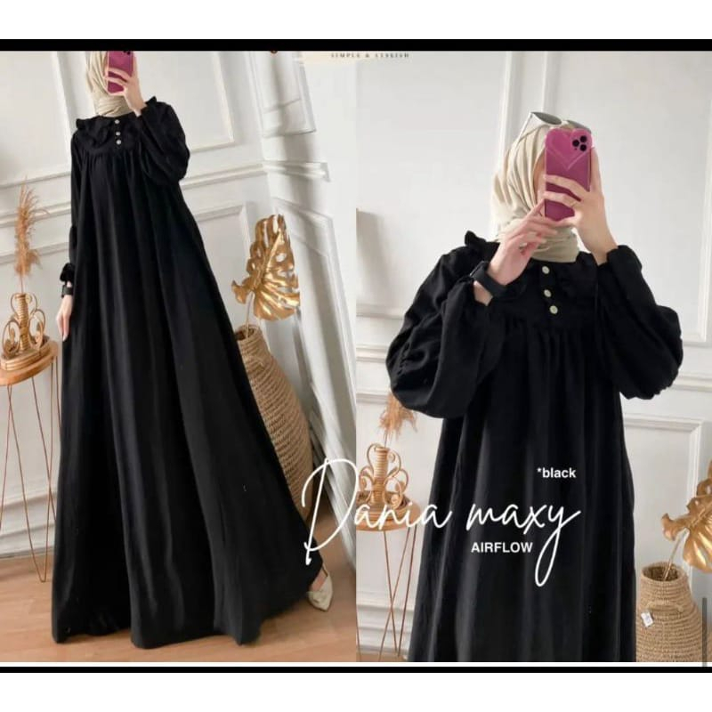 GAMIS DANIA MAXI CRINKLE AIRFLOW / GAMIS BAHAN CRINKLE  / GAMIS MUSLIMAH